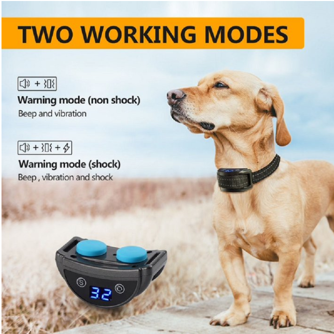 PaiPaitek Anti Bark Collar for Dogs, Automatic Dog Bark Collar,Anti Barking Collar With LED display,Beep,Vibration&Electric Shock for Small Medium Large Dogs
