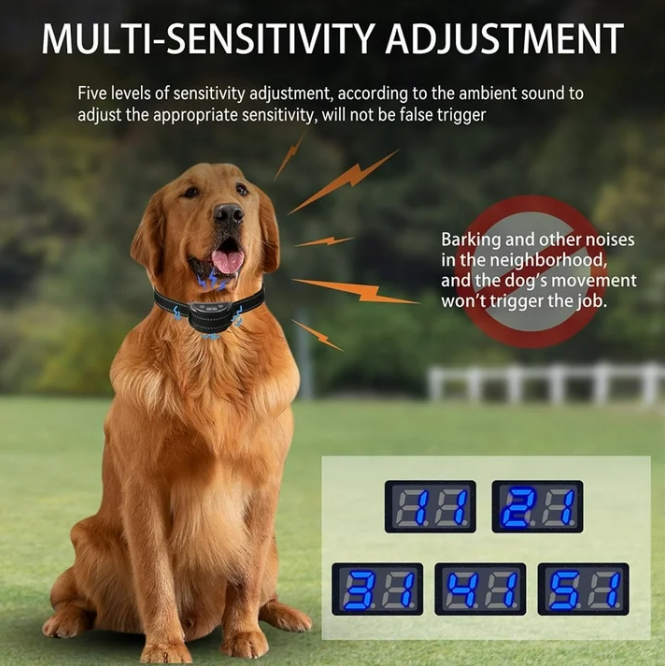 PaiPaitek Anti Bark Collar for Dogs, Automatic Dog Bark Collar,Anti Barking Collar With LED display,Beep,Vibration&Electric Shock for Small Medium Large Dogs