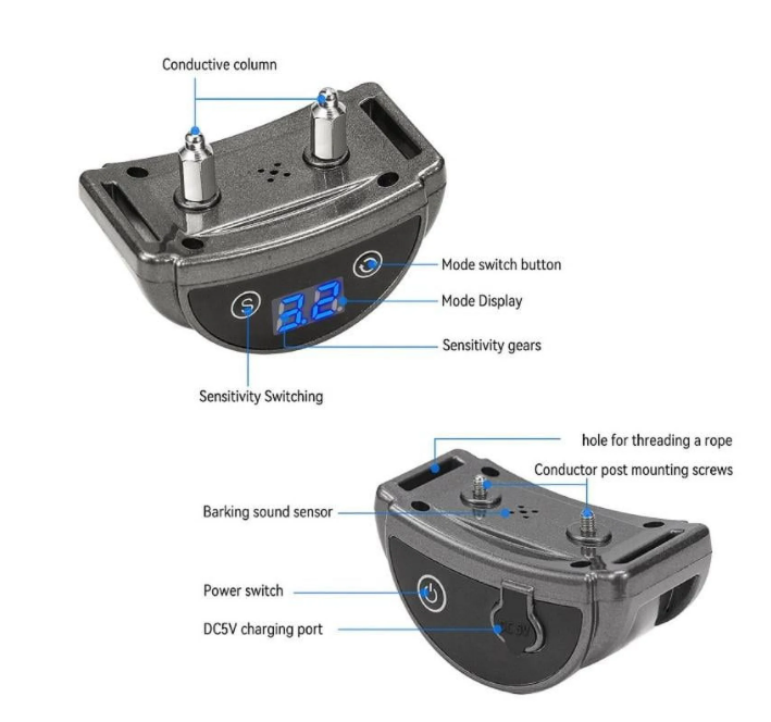 Dog Anti Stop Barking Device,Electronic Training Collar,2 Modes-Quick Stop Barking Mode&Warning Mode Optional,Dog Bark Collar for Small Medium Large Dogs
