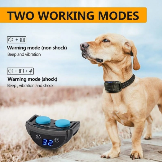 Dog Anti Stop Barking Device,Electronic Training Collar,2 Modes-Quick Stop Barking Mode&Warning Mode Optional,Dog Bark Collar for Small Medium Large Dogs