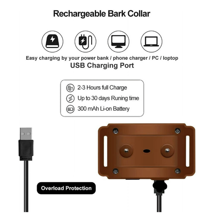 Paipaitek Dog Bark Collar,Automatic Shock & Beep,Waterproof & Rechargeable,For Small to Large Dogs,Black