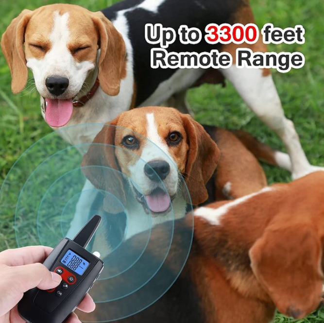 Paipaitek Dog Training Collar for 3 Dogs, No Shock Dog Collar with Remote for Large Small Deaf Puppy Dogs,3300ft Range Vibrating Dog Collar,IPX7 Waterproof