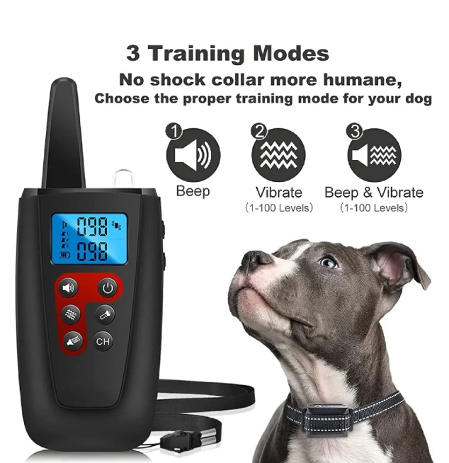 Paipaitek Dog Bark Collar for 2 Dogs,3300ft Range No Shock Dog Training Collar with Remote,Vibrating Dog Collar for Puppy ,IPX7 Waterproof Dog No Shock Collar