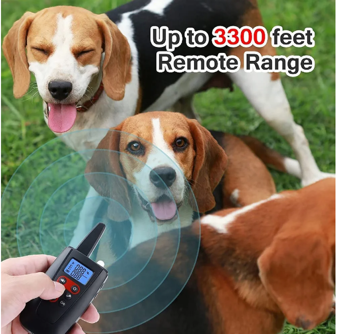 Paipaitek Dog Bark Collar for 2 Dogs,3300ft Range No Shock Dog Training Collar with Remote,Vibrating Dog Collar for Puppy ,IPX7 Waterproof Dog No Shock Collar