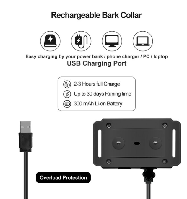 Paipaitek Dog Bark Collar,Automatic Shock & Beep,Waterproof & Rechargeable,For Small to Large Dogs,Black,2pcs