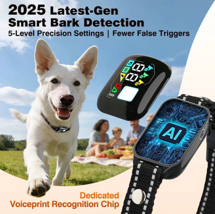 PetJoy 2 in 1 Dog Shock Collar with Remote 3 Dogs，3300Ft Dog Training Collar with 4 Modes，IPX7 Waterproof Bark Collar for Large Medium Small Dogs（5-120lbs) with Flashlight