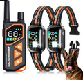 PetJoy 3300Ft Dog Training Collar with 4 Modes,2 in 1 Dog Shock Collar with Remote 2 Dogs,IPX7 Waterproof Bark Collar for Small to Large Dogs with Flashlight,2 Count