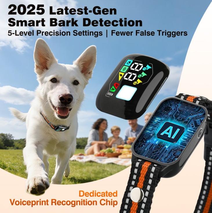PetJoy 3300Ft Dog Training Collar with 4 Modes,2 in 1 Dog Shock Collar with Remote 2 Dogs,IPX7 Waterproof Bark Collar for Small to Large Dogs with Flashlight,2 Count