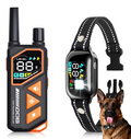 PetJoy 2 in 1 Dog Shock Collar with Remote Control，3300Ft Dog Training Collar with Beep Vibration Static Anti Barking，IPX7 Waterproof Bark Collar for Large Small Dogs with Flashlight,2 Count