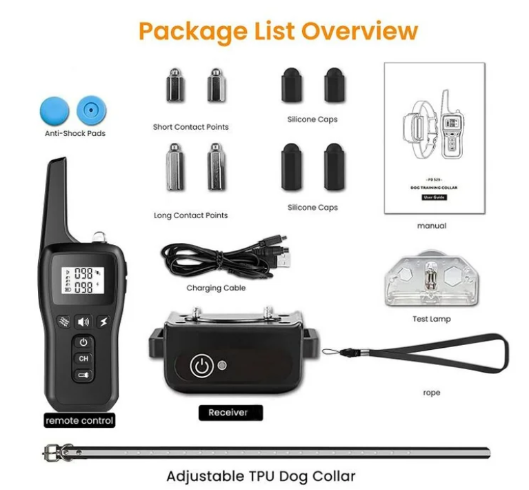 Petjoy 2-in-1 Bark Collar,Remote Dog Training Collar,Adjustable Electronic Dog Collar,Shock Collar for Large Medium Small Dog,w/3 Modes,IPX7, 3300FT Remote Range(1 Dog).