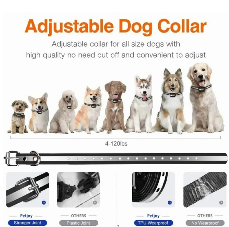Petjoy Dog Training Collar with Remote,Dog Shock Collar For Large Medium Small dog,3300ft Remote Rechargeable Dog Bark Collar-3 Modes Beep Vibration Shock,IPX7