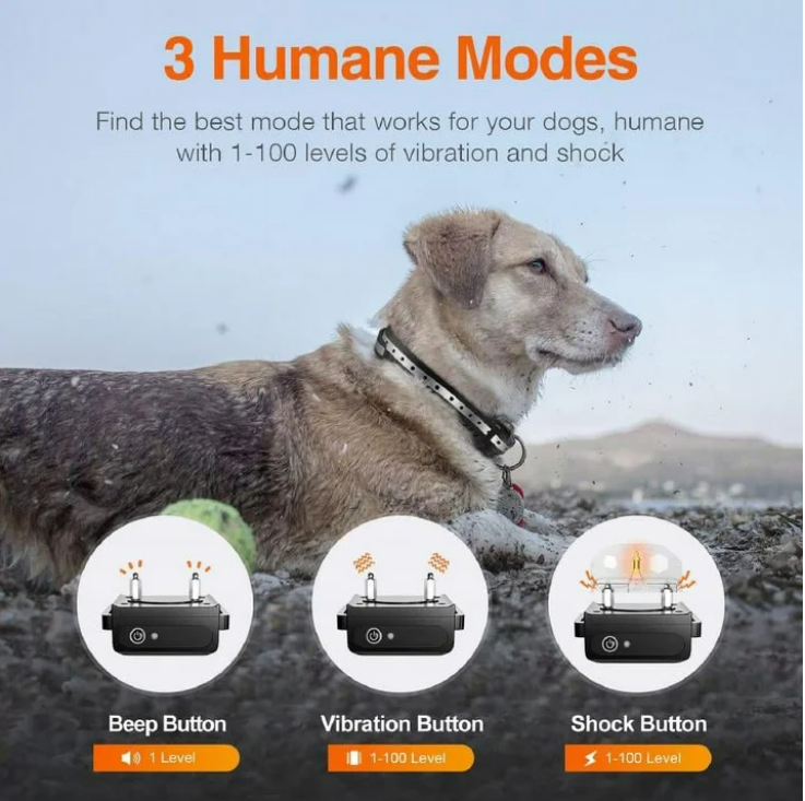 Petjoy Dog Training Collar with Remote,Dog Shock Collar For Large Medium Small dog,3300ft Remote Rechargeable Dog Bark Collar-3 Modes Beep Vibration Shock,IPX7