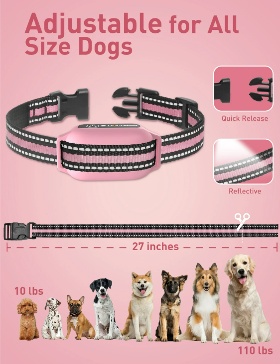 No Shock Dog Training Collar with Remote 2 Dogs,3300f Vibrating Dog Collar with Beep and Vibration,IPX7 Waterproof Dog Bark Collar No Shock for Small Medium Large Dogs - No Prongs