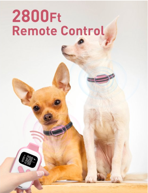 No Shock Dog Training Collar with Remote 2 Dogs,3300f Vibrating Dog Collar with Beep and Vibration,IPX7 Waterproof Dog Bark Collar No Shock for Small Medium Large Dogs - No Prongs