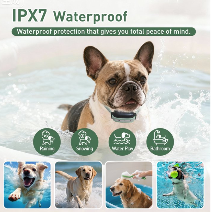 Dog Shock Collar 2 Dogs (7-120lbs) - 3300Ft 4 in 1 Dog Training Collar with Beep,Vibration, Shock & Double Shock,IPX7 Waterproof Rechargeable e-Collar for Medium Large Breeds,Green