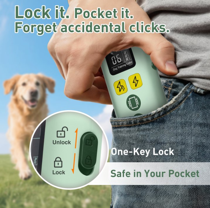 Dog Shock Collar 2 Dogs (7-120lbs) - 3300Ft 4 in 1 Dog Training Collar with Beep,Vibration, Shock & Double Shock,IPX7 Waterproof Rechargeable e-Collar for Medium Large Breeds,Green