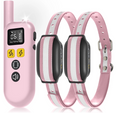Dog Shock Collar 2 Dogs (7-120lbs) - 3300Ft 4 in 1 Dog Training Collar with Romote-Beep,Vibration, Shock & Double Shock,IPX7 Waterproof e-Collar for Medium Large Breeds,Pink