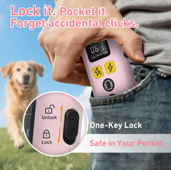 Dog Shock Collar 2 Dogs (7-120lbs) - 3300Ft 4 in 1 Dog Training Collar with Romote-Beep,Vibration, Shock & Double Shock,IPX7 Waterproof e-Collar for Medium Large Breeds,Pink