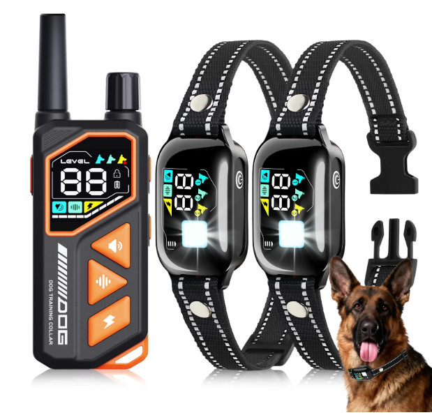 PetJoy Dog Shock Collar with Remote 2 Dogs - 3300Ft Dog Training Collar with Beep Vibration & Static Modes, IPX7 Waterproof Dog Bark Collar for Small Large Medium Dogs with Reflective Flashlight & S（副本）