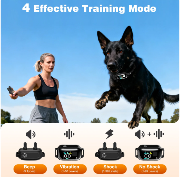PetJoy Dog Shock Collar with Remote 2 Dogs - 3300Ft Dog Training Collar with Beep Vibration & Static Modes, IPX7 Waterproof Dog Bark Collar for Small Large Medium Dogs with Reflective Flashlight & S（副本）