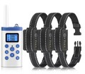 PetJoy Dog Training Collar for 3 Dogs，3 Dog Shock Collar for Large Dogs，Automatic Bark Collar with Remote，Training Collar with Beep, Vibration ,Shock and Flashlight,Level 1-100, 3600 Ft Range，Black