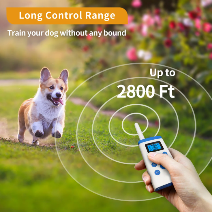 PetJoy Dog Training Collar for 3 Dogs，3 Dog Shock Collar for Large Dogs，Automatic Bark Collar with Remote，Training Collar with Beep, Vibration ,Shock and Flashlight,Level 1-100, 3600 Ft Range，Black