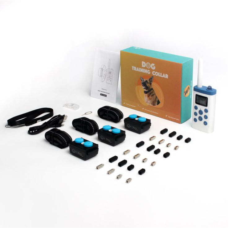 PetJoy Dog Training Collar for 3 Dogs，3 Dog Shock Collar for Large Dogs，Automatic Bark Collar with Remote，Training Collar with Beep, Vibration ,Shock and Flashlight,Level 1-100, 3600 Ft Range，Black