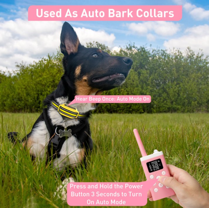 PetJoy 2 in 1 Bark Collar and Dog Shock Collar with Remote 3 Pack,3300FT Dog Training Collar with 4 Modes-Automatic Bark,Beep,Vibration& Shock,IPX7 Waterproof,Christmas Birthday Gifts