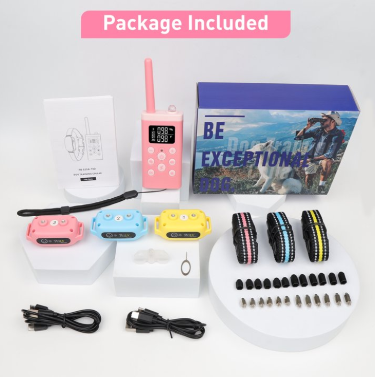 PetJoy 2 in 1 Bark Collar and Dog Shock Collar with Remote 3 Pack,3300FT Dog Training Collar with 4 Modes-Automatic Bark,Beep,Vibration& Shock,IPX7 Waterproof,Christmas Birthday Gifts