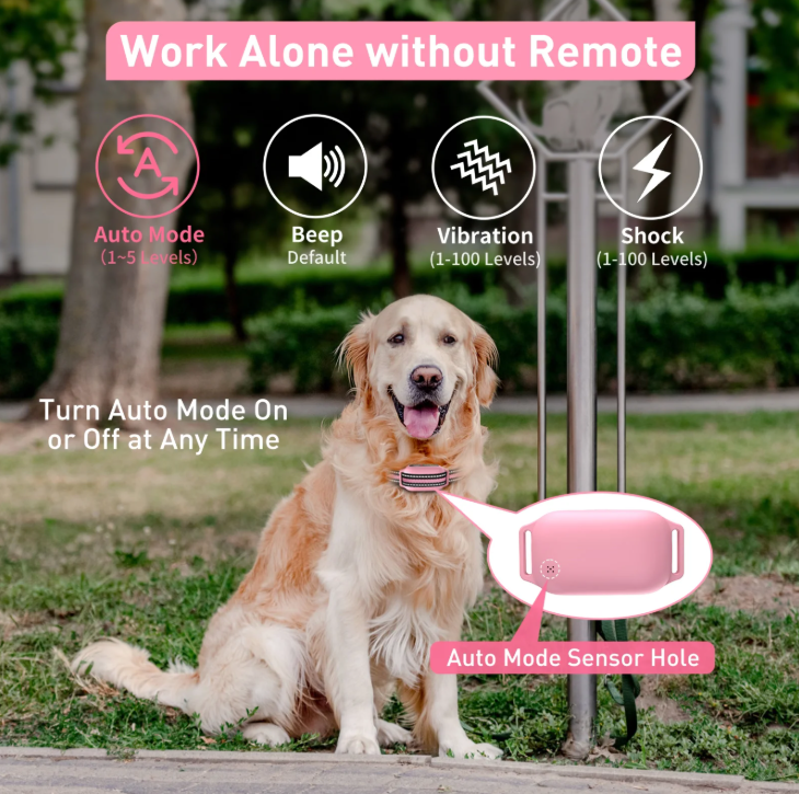 PetJoy 2 in 1 Bark Collar and Dog Shock Collar with Remote 3 Pack,3300FT Dog Training Collar with 4 Modes-Automatic Bark,Beep,Vibration& Shock,IPX7 Waterproof,Christmas Birthday Gifts