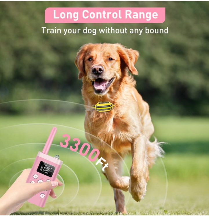 PetJoy 2 in 1 Bark Collar and Dog Shock Collar with Remote 3 Pack,3300FT Dog Training Collar with 4 Modes-Automatic Bark,Beep,Vibration& Shock,IPX7 Waterproof,Christmas Birthday Gifts