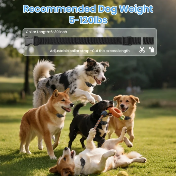 Petjoy Automatic Bark Collar for 3 Dogs,Dog Shock Collar,Anti Barking Collar with Beep&Shock,Bark Collar Adjustable Sensitivity for All Breeds of Dogs