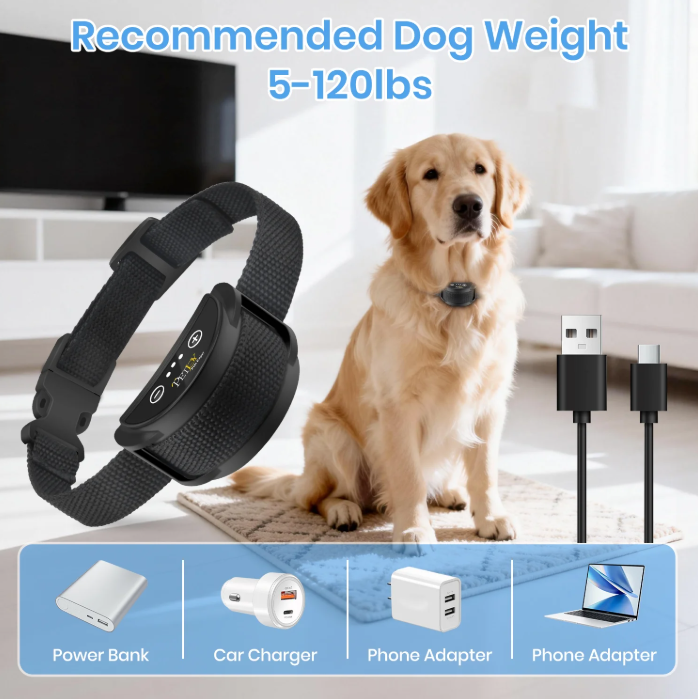 Petjoy Automatic Bark Collar for 3 Dogs,Dog Shock Collar,Anti Barking Collar with Beep&Shock,Bark Collar Adjustable Sensitivity for All Breeds of Dogs