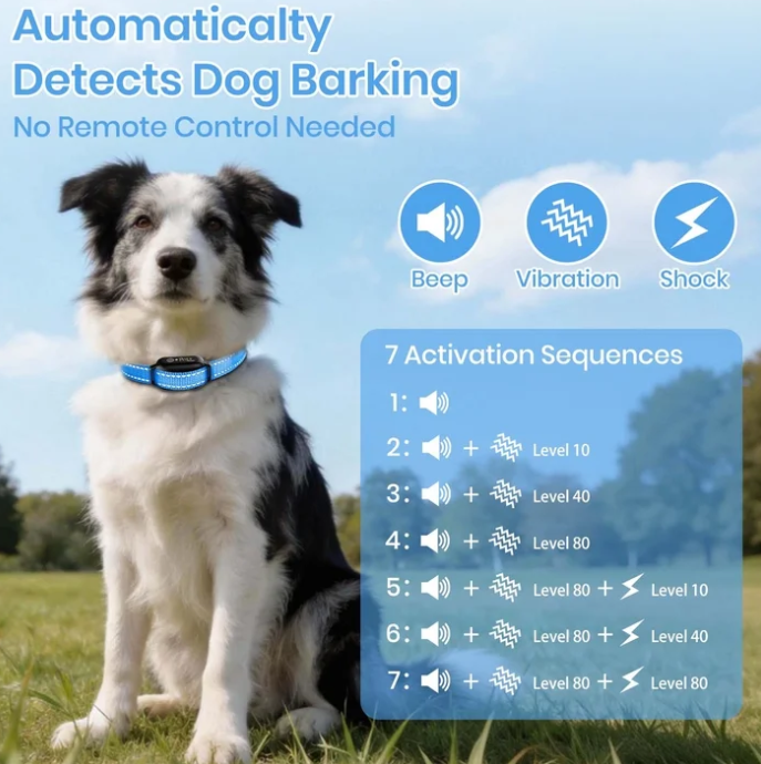 Petjoy Dog Training Collar For 3 Dogs,Dog Shock Collar with Remote,3600Ft Range Training and Auto Anti Bark Collar,3 Modes-Beep,Vibration& Shock,IPX7 Waterproof