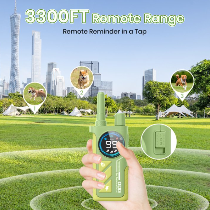 PetJoy 2 in 1 Dog Shock Collar with Remote 2 Dogs,4 Modes Dog Training Collar for Small Large Dogs,3300Ft Anti Bark Collar with Flashlight,IPX7 Waterproof