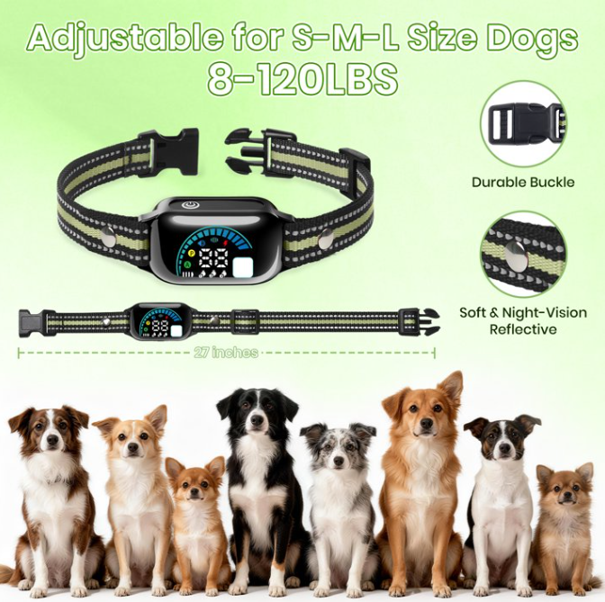 PetJoy 2 in 1 Dog Shock Collar with Remote 2 Dogs,4 Modes Dog Training Collar for Small Large Dogs,3300Ft Anti Bark Collar with Flashlight,IPX7 Waterproof