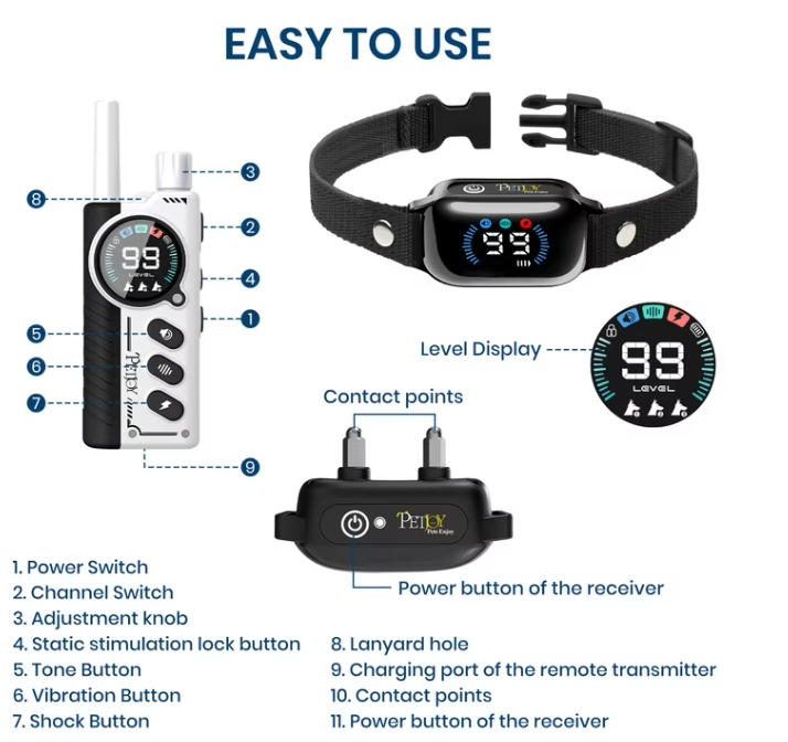 4 Modes Dog Shock Collar with Remote,4000ft Dog Training Collars with Beep,Vibration,Static and Shock Lock-No Shock Mode,IPX7 Waterproof Dog Bark Collar for Small Large Dogs