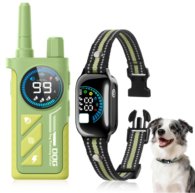 PetJoy 2 in 1 Dog Shock Collar with Remote,4 Modes Dog Training Collar for Small Large Dogs,3300Ft Anti Bark Collar with Flashlight,IPX7 Waterproof