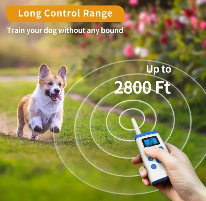 PetJoy 3 Dog Shock Collar for Large Dogs，Dog Training Collar for 3 Dogs，Automatic Bark Collar with Remote，Training Collar with Beep, Vibration ,Shock and Flashlight,Level 1-100, 3600 ft Range