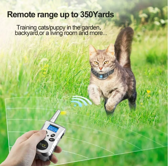 PaiPaitek Cat Training Collar, No Shock, Vibrating, Beep, 1500ft Remote, Waterproof