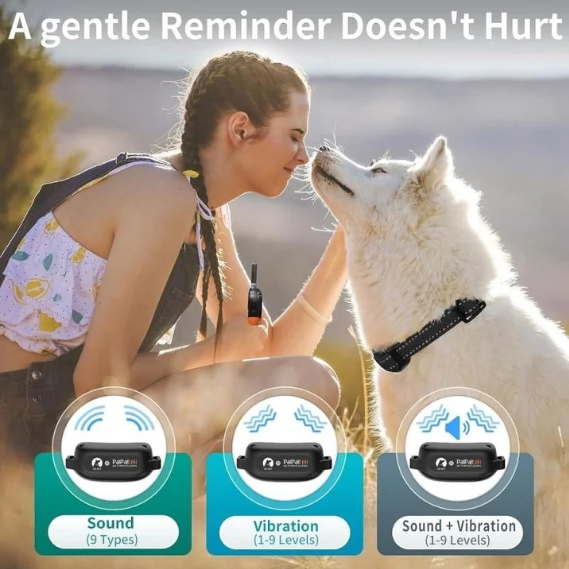 PaiPaitek No Shock Dog Training Collar with Remote 3300ft Range, Vibrating Dog Collar Beep&Vibrate Only,Waterproof&Rechargeable,Buzz Collar for Dogs 5-120 lbs
