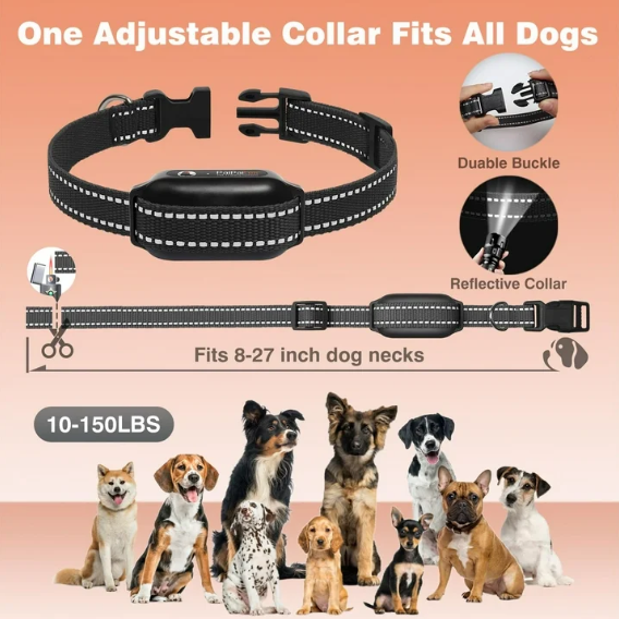 PaiPaitek No Shock Dog Training Collar with Remote, 3300ft Long Range, Humane Vibration & Ultrasonic Collar with Beep, Security Lock, No Prongs for Small Medium Large Dogs
