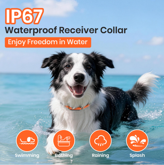 Paipaitek No Shock Dog Training Collar with Remote, 3300ft Long Range, Humane Vibration & Ultrasonic Collar with Beep, Security Lock, No Prongs for Small Medium Large Dogs,Orange