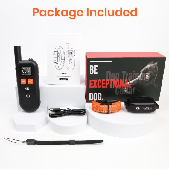 Paipaitek No Shock Dog Training Collar with Remote, 3300ft Long Range, Humane Vibration & Ultrasonic Collar with Beep, Security Lock, No Prongs for Small Medium Large Dogs,Orange