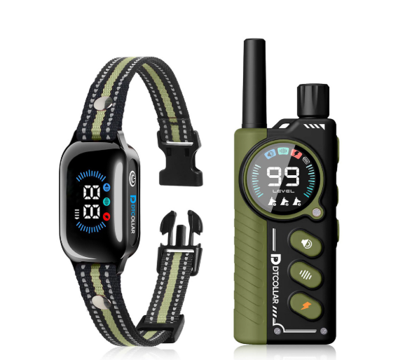 Paipaitek Dog Training Collar with Remote,2-in-1 Dog Shock Collar & Auto Bark Collar,3300FT Range,Waterproof Shock Collar for Small Medium Large Dogs,Green