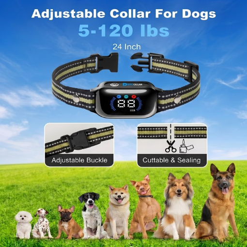 Paipaitek Dog Training Collar with Remote,2-in-1 Dog Shock Collar & Auto Bark Collar,3300FT Range,Waterproof Shock Collar for Small Medium Large Dogs,Green,For 2 Dogs