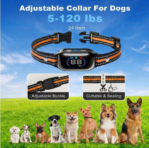Paipaitek Dog Training Collar with Remote,2-in-1 Dog Shock Collar & Auto Bark Collar,3300FT Range,Waterproof Shock Collar for Small Medium Large Dogs,Orange