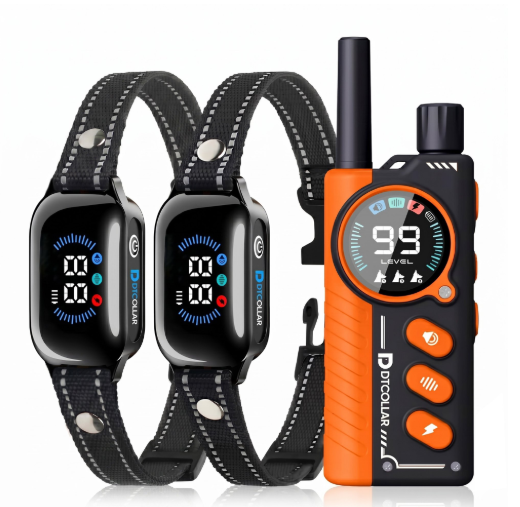 Paipaitek Dog Training Collar with Remote,2-in-1 Dog Shock Collar & Auto Bark Collar,3300FT Range,Waterproof Shock Collar for Small Medium Large Dogs,Orange,For 2 Dogs