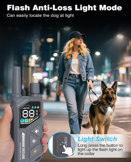 Dog Bark Collar with Remote - IPX7 Waterproof Dog Training Collar with Beep Vibration & Static Modes, Dog Collar Barking Control, 3300FT Bark Training Collar for Small Large Medium Dogs, Grey