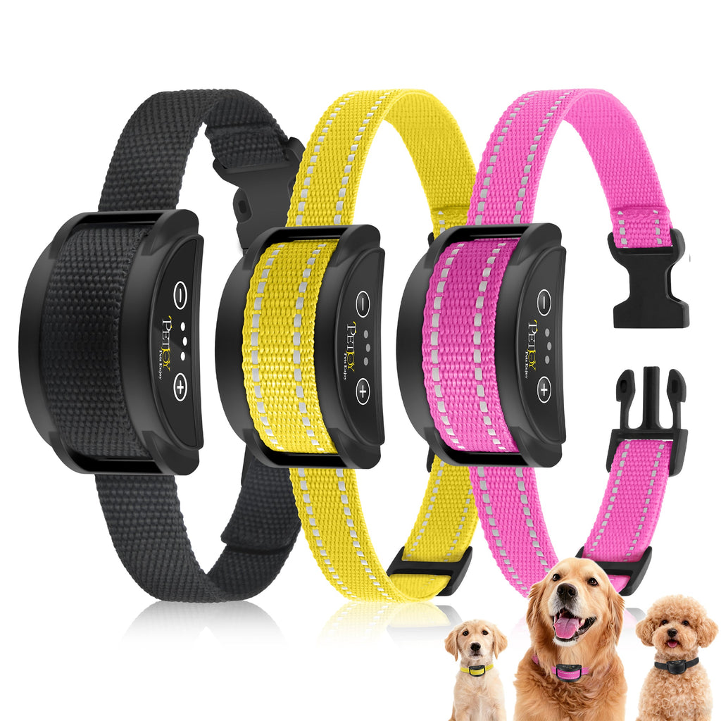 PetJoy Automatic Bark Collar for 3 Dogs,Bark Shock Collar,Anti Barking Collar with Beep&Shock,Bark Collar Adjustable Sensitivity for All Breeds of Dogs